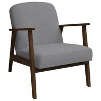 Sessel Retro - Dunkelbraun/Grau, Natur, Holz/Textil (63/78/78cm) - Livetastic