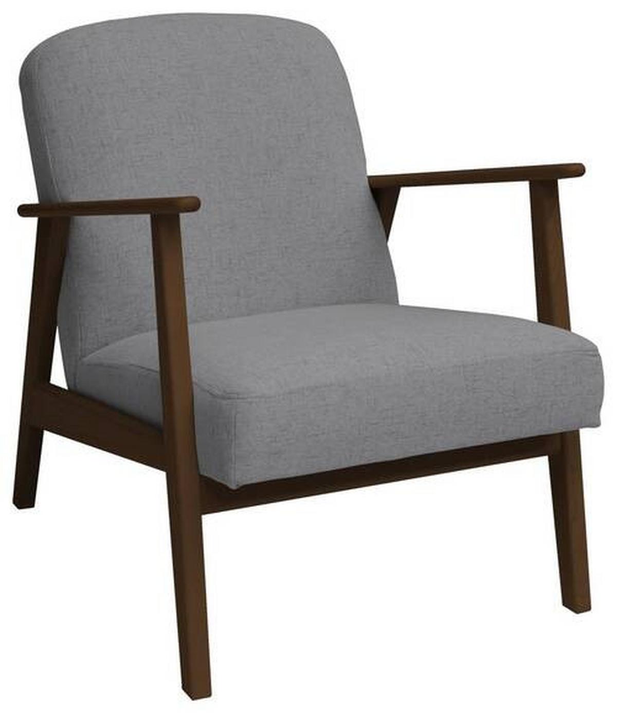 Sessel Retro - Dunkelbraun/Grau, Natur, Holz/Textil (63/78/78cm) - Livetastic