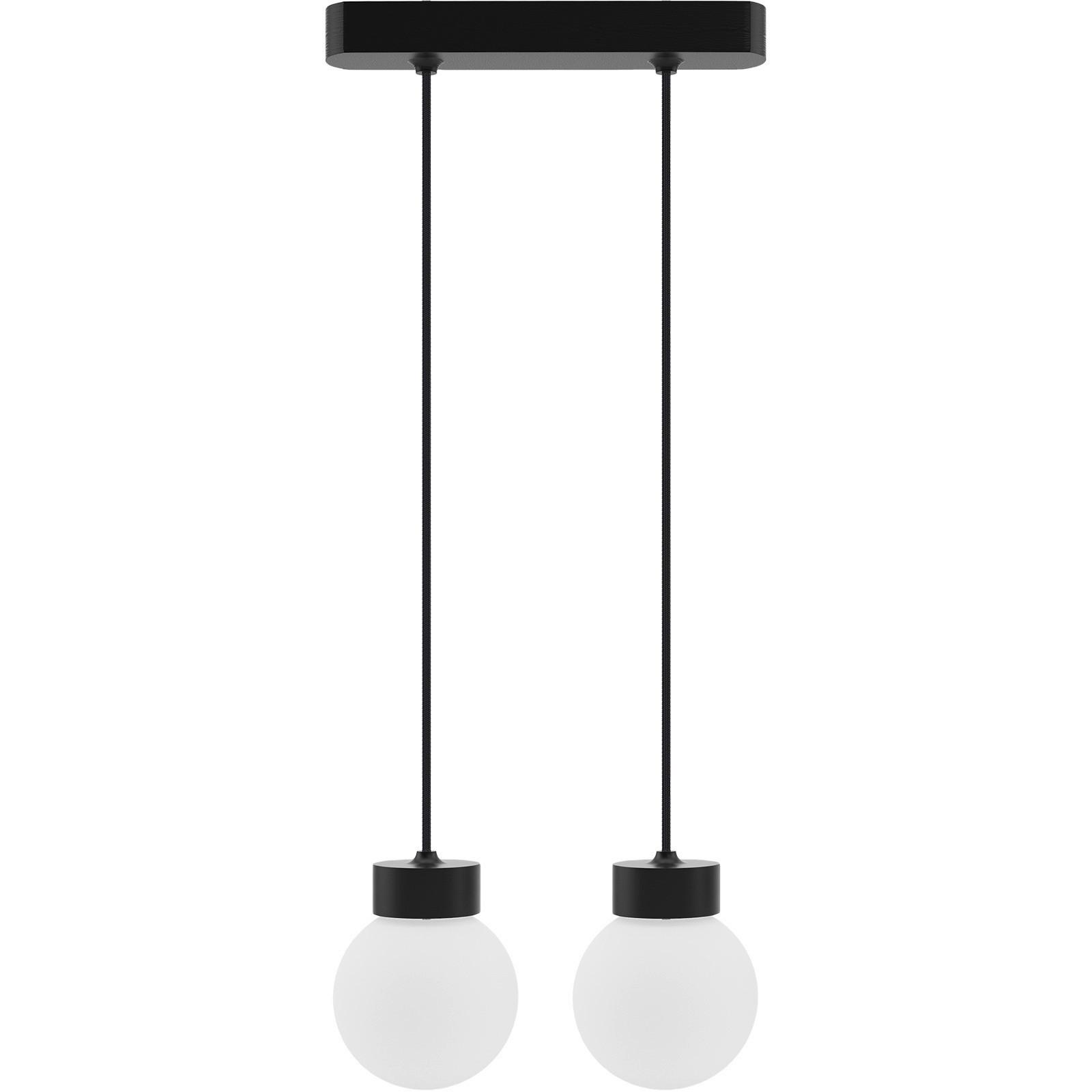Hängeleuchte 8570239 Barrel-Orb 2 - Schwarz - Schwarz, Design, Glas/Holz (30/150cm)