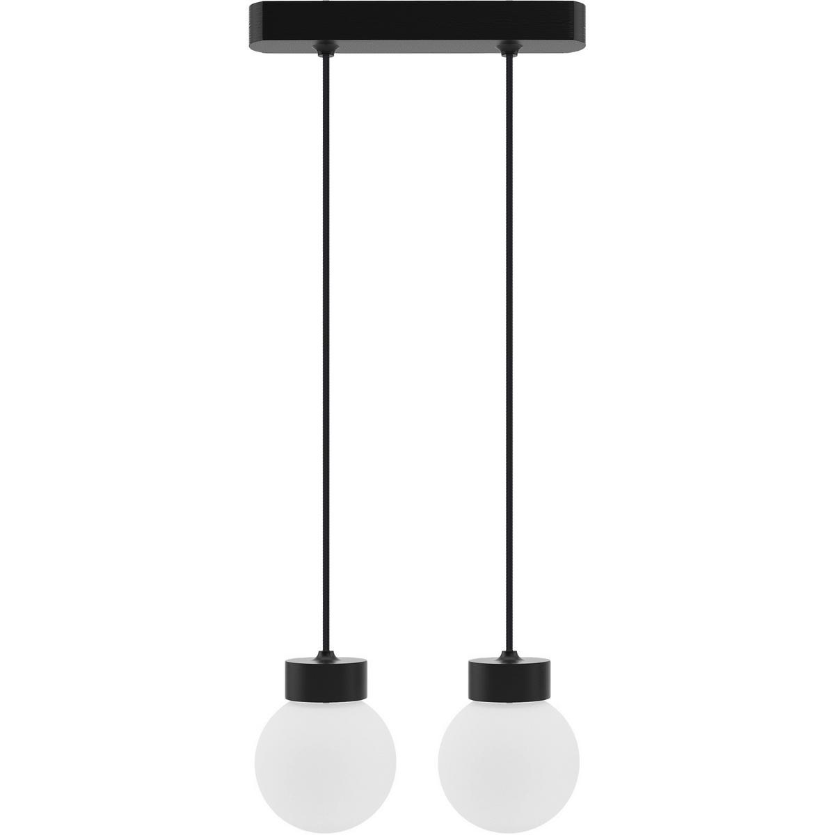 Hängeleuchte 8570239 Barrel-Orb 2 - Schwarz - Schwarz, Design, Glas/Holz (30/150cm)