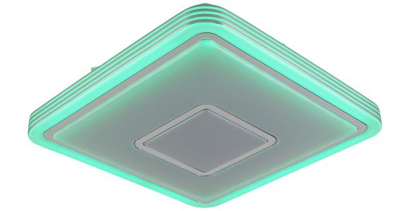 LED-Deckenleuchte Nadina L: 38 cm mit Farbwechsler - Chromfarben/Weiß, Design, Kunststoff/Metall (38/38/6,8cm) - Luca Bessoni