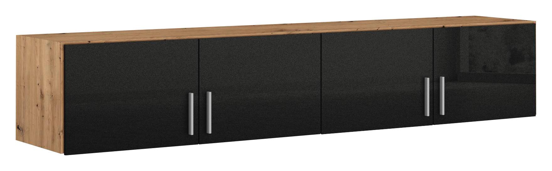 Felsőszekrény Celle Extra - Artisan tölgy/sötétszürke, Design, faalapú anyag (181/39/54cm)