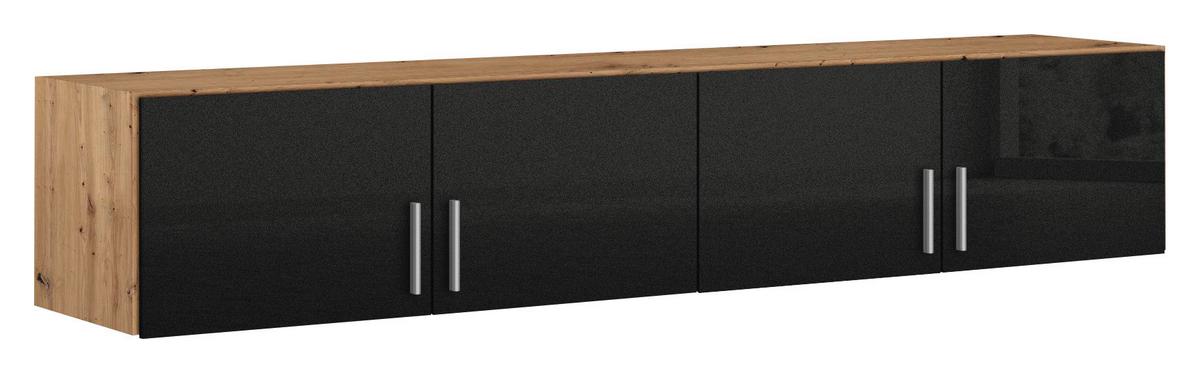 Felsőszekrény Celle Extra - Artisan tölgy/sötétszürke, Design, faalapú anyag (181/39/54cm)