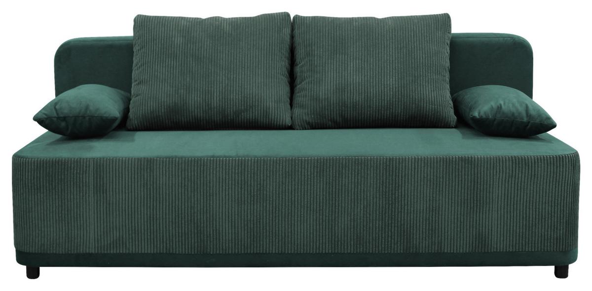 Schlafsofa Stella Grün B: 197 Cm - Schwarz/Grün, Design, Textil (197/90/83cm) - MID.YOU