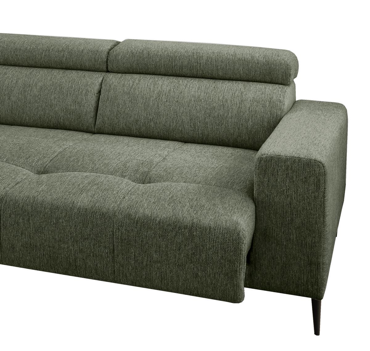 Ecksofa Intera Dunkelgrün S: 188x276 Cm - Dunkelgrün/Schwarz, KONVENTIONELL, Textil (188/276cm) - Livetastic