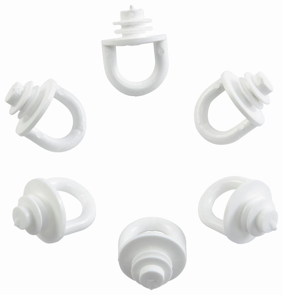 Endfeststeller Weiß Kunststoff, 6 Stk. - Weiß, KONVENTIONELL, Kunststoff (2/3cm) - Ondega
