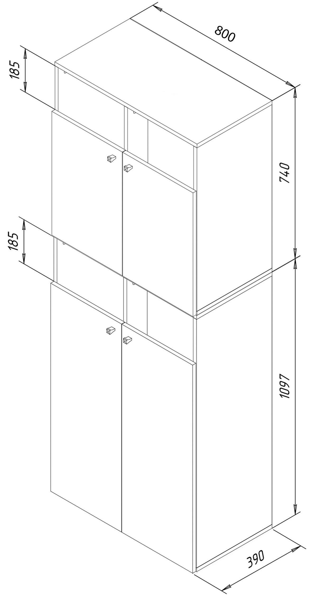 WÄSCHESCHRANK KLIDAS XXL - Weiß, MODERN, Holzwerkstoff (80,1/184/39cm) - MID.YOU