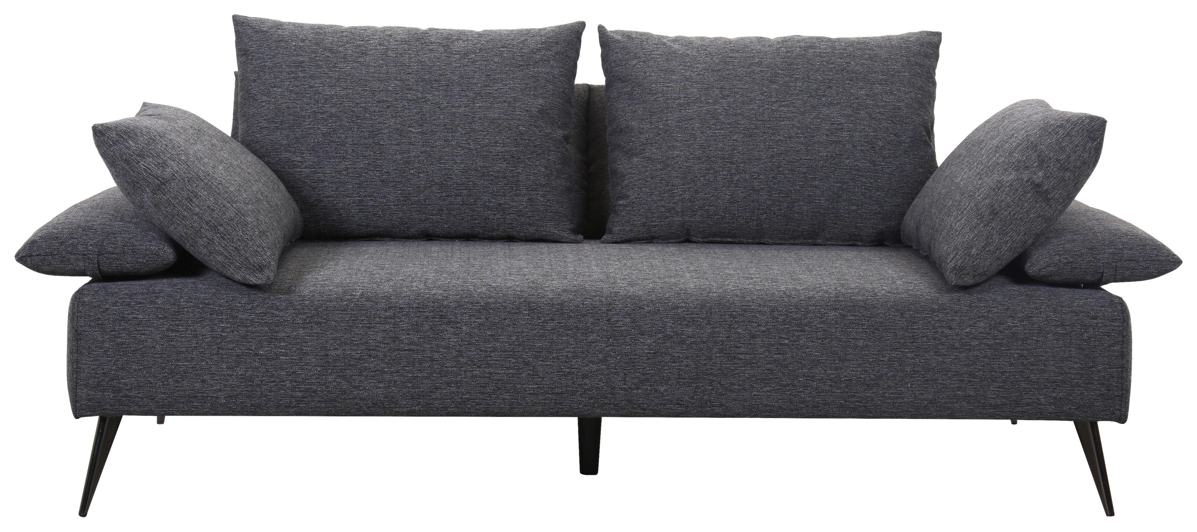 Schlafsofa Genf - Dunkelgrau/Schwarz, Design, Textil (207/85/90cm) - Livetastic