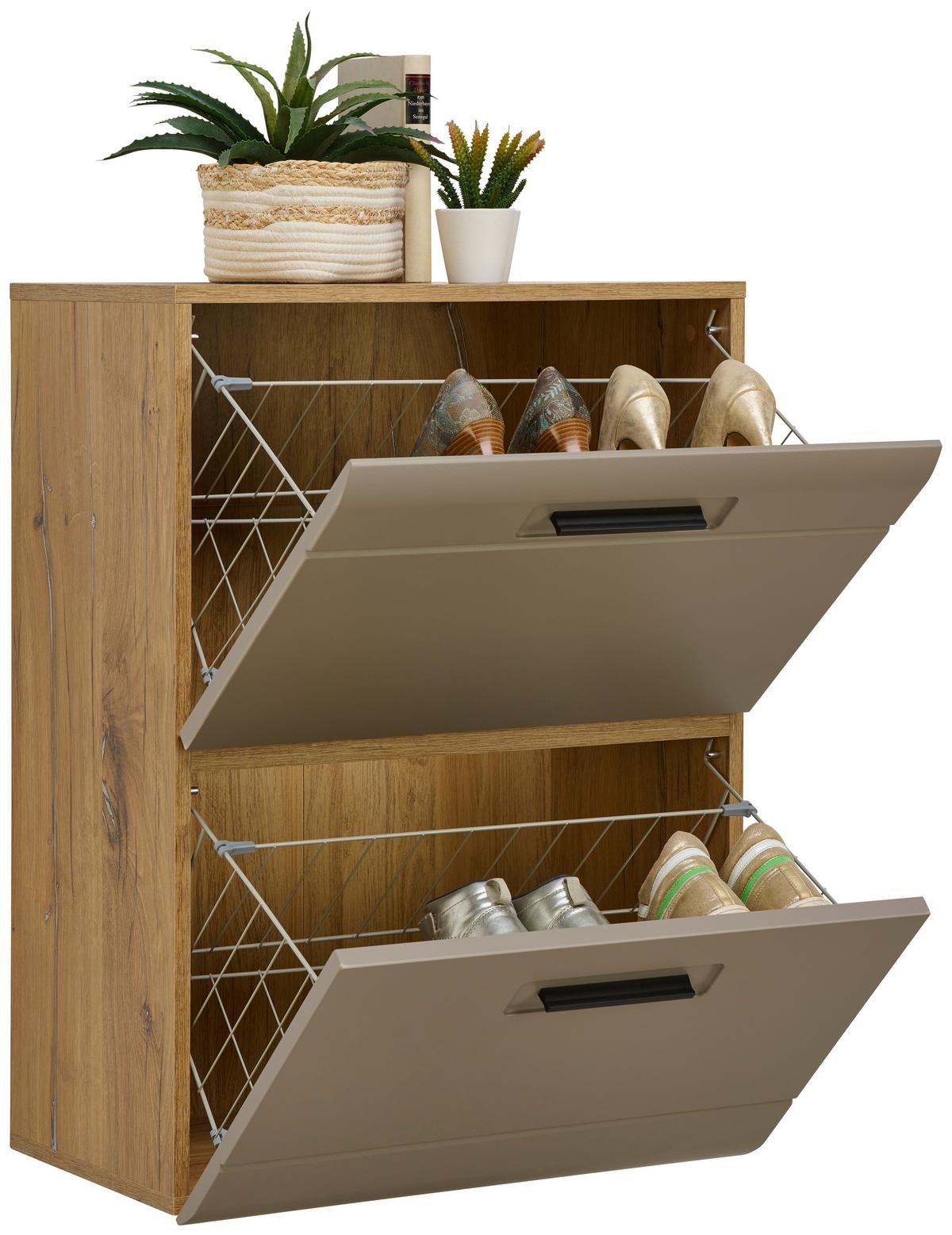 VYKLÁPĚCÍ BOTNÍK AURIS - šedá/barvy dubu, Moderní (60/82,7/37,1cm) - Luca Bessoni