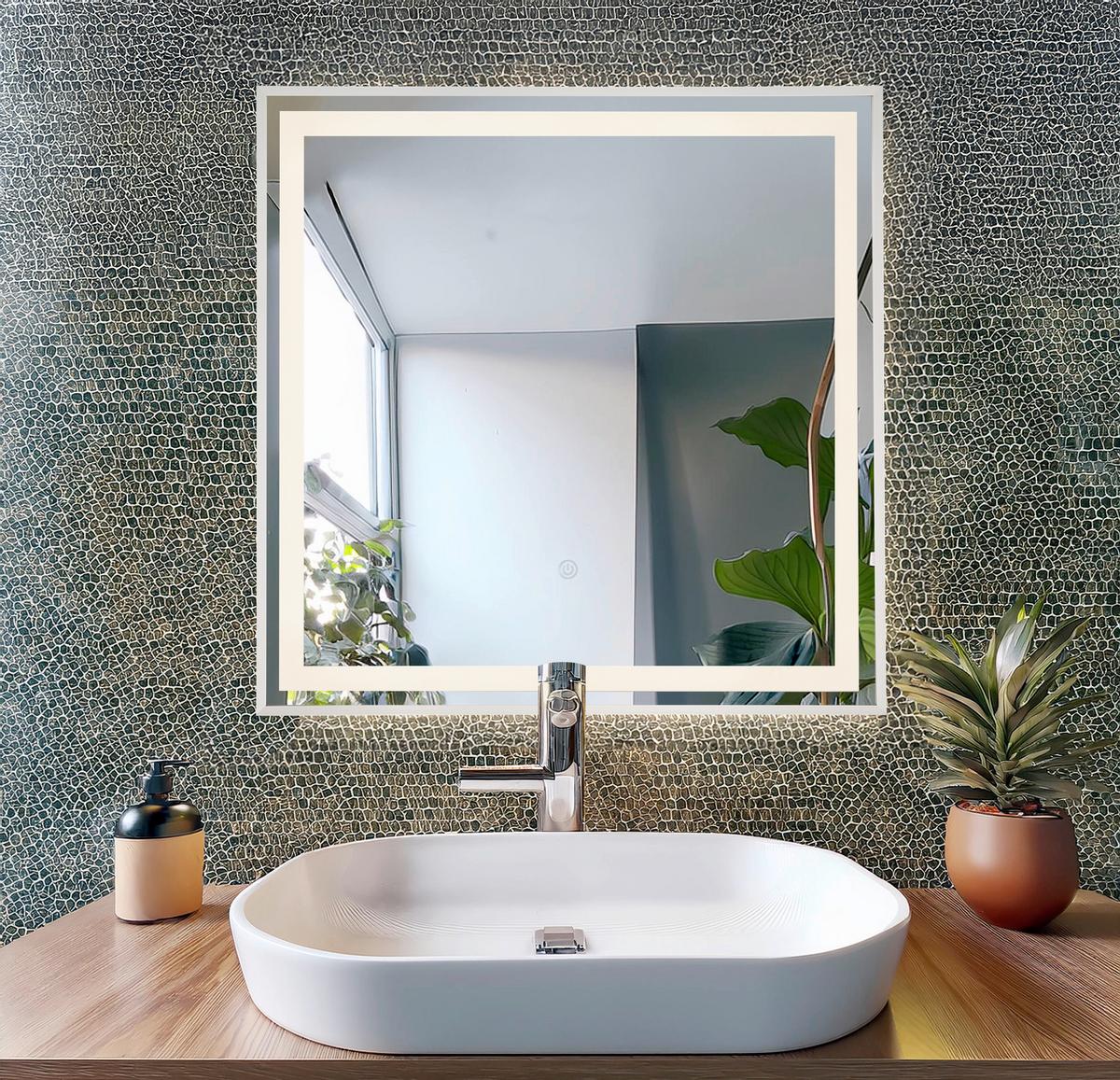 KÚPEĽŇOVÉ ZRKADLO LUXY - Basics, kov/plast (50/50/2,8cm) - Globo