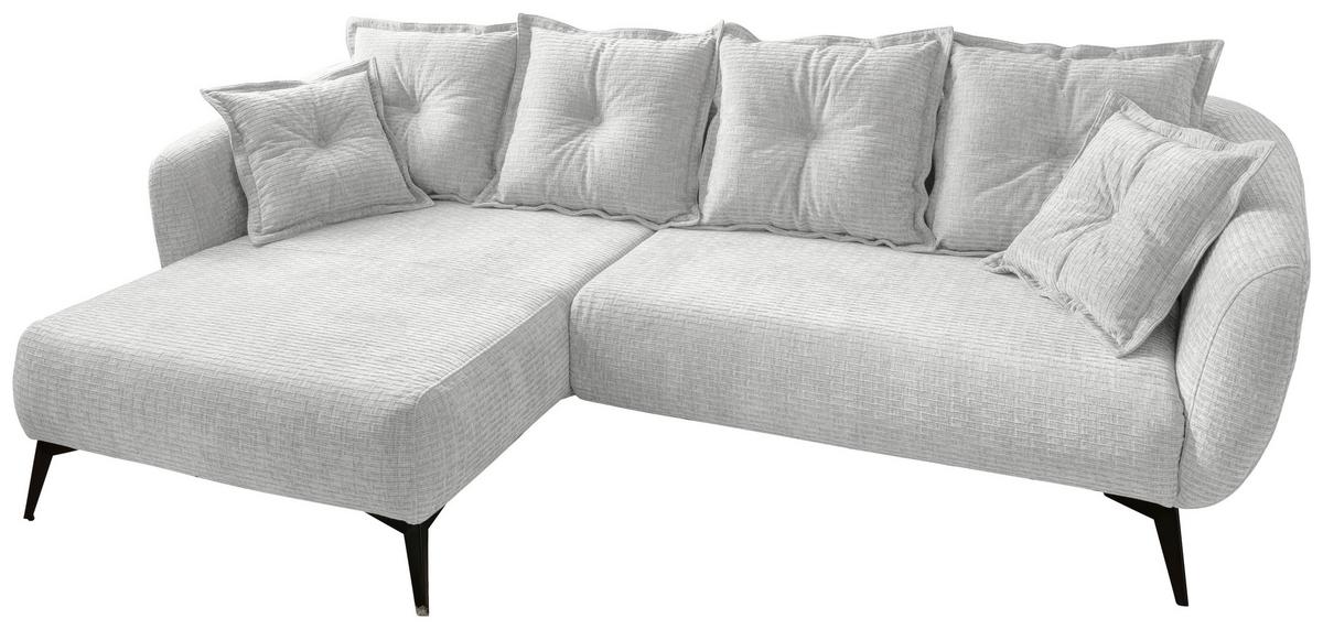 Ecksofa Baggio Weiß S: 162x277 cm - Schwarz/Weiß, MODERN, Textil (162/277cm) - Livetastic