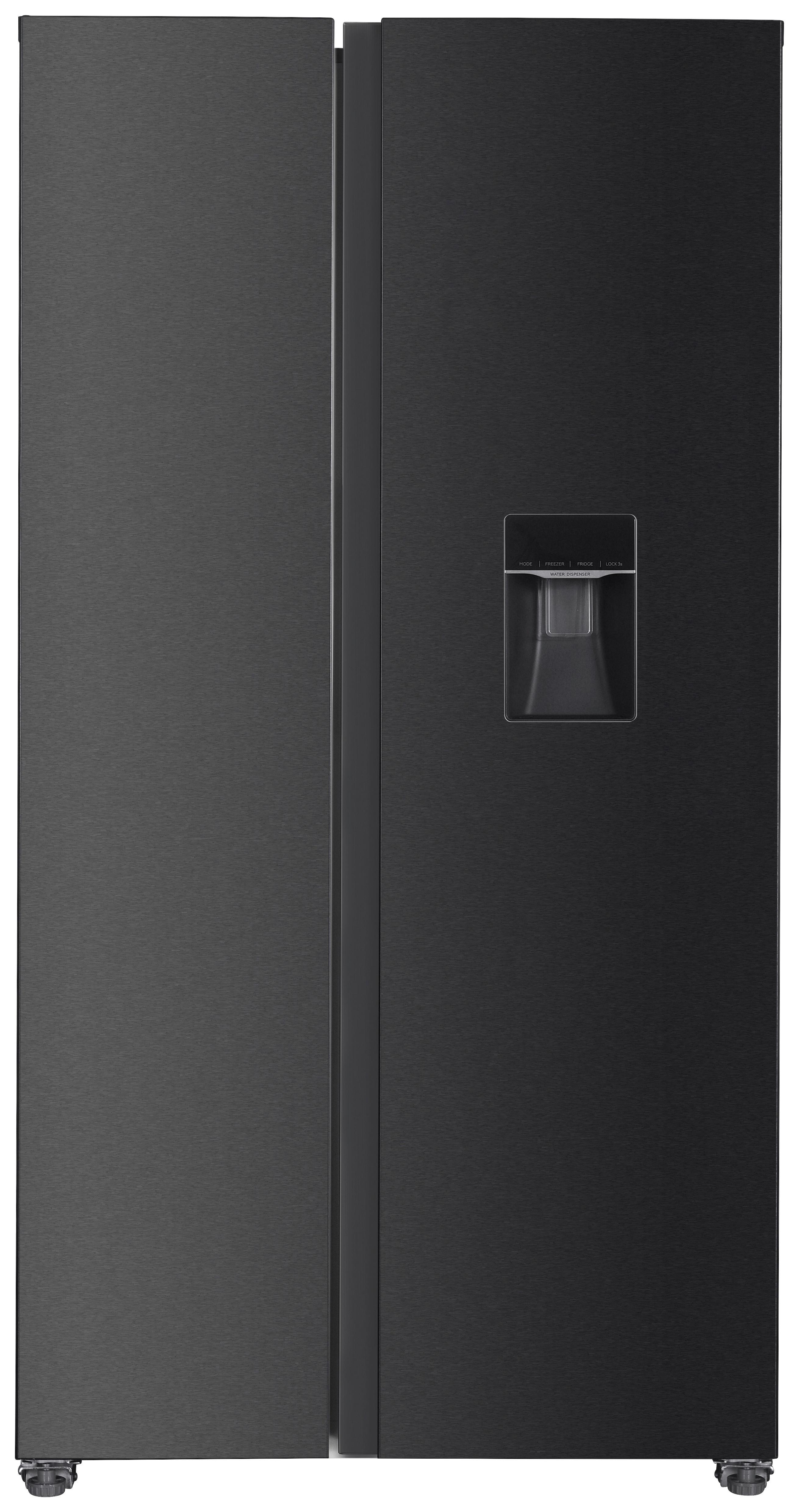 SIDE-BY-SIDE Schwarz B: 91cm - Schwarz, Trend, Glas/Kunststoff (91/177/59cm) - Respekta