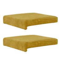 Bankkissen 2-Tlg. Set, Cord Senffarben, LxB: 40x35/38 cm - Basics (40/35/38/5/8cm)