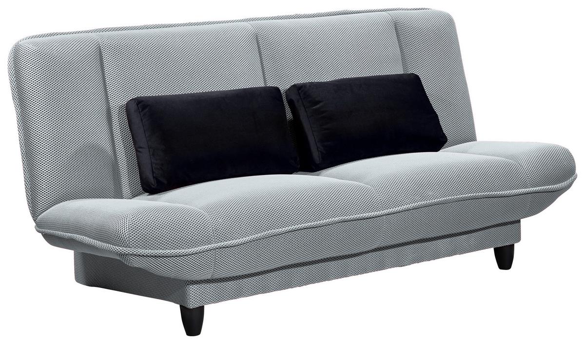 Schlafsofa Amalia Silberfarben B: 200 cm - Silberfarben/Schwarz, KONVENTIONELL, Textil (200/88/90cm) - MID.YOU