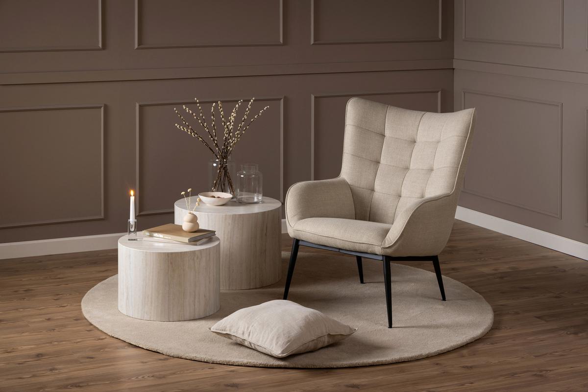 Couchtischset Dice Beige, 58 Cm - Beige, Design, Holzwerkstoff (58/58/40cm) - MID.YOU
