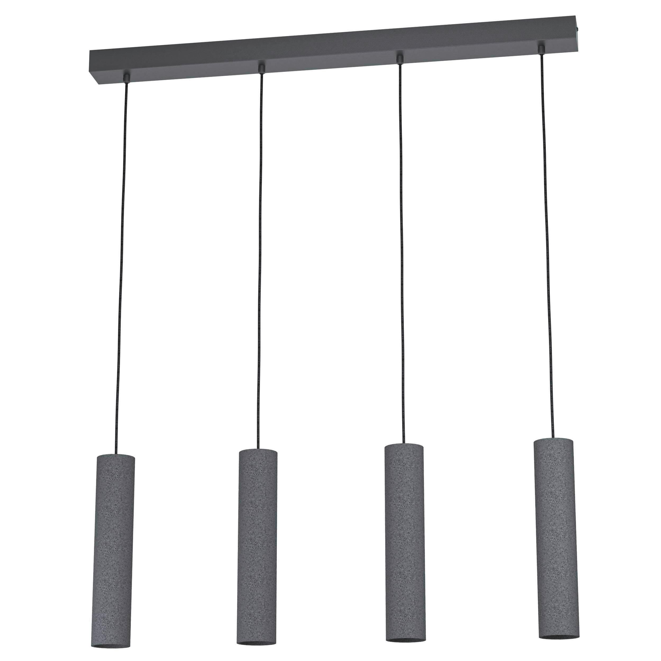 Hängeleuchte 39822 Mentalona - Anthrazit/Schwarz, Basics, Stein/Metall (84/6,5/150cm) - Eglo