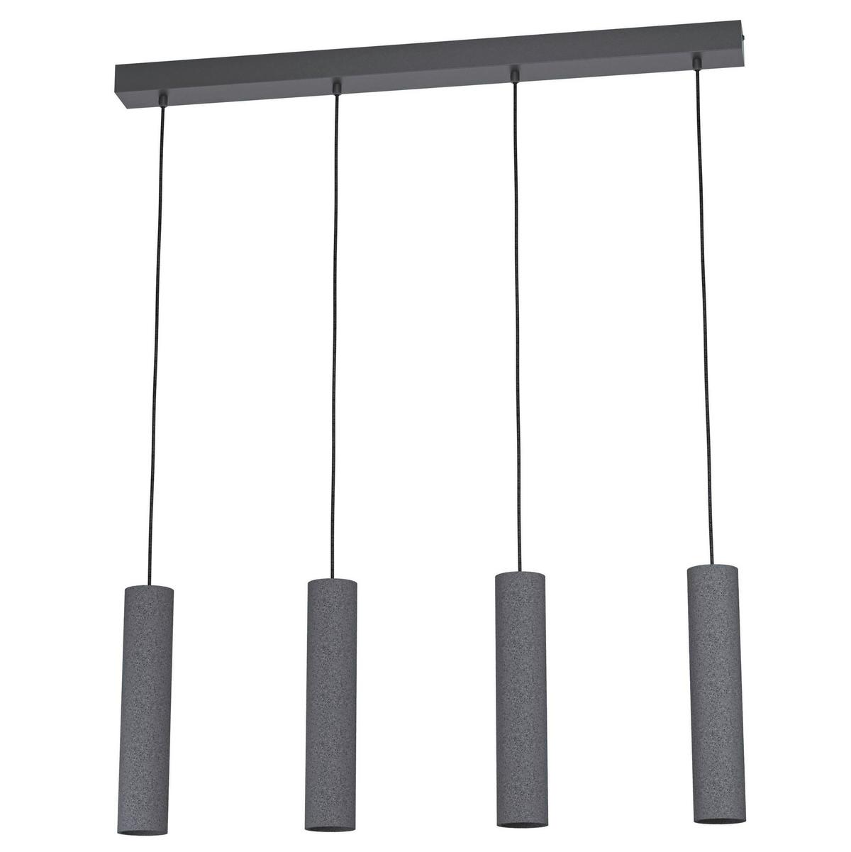 Hängeleuchte 39822 Mentalona - Anthrazit/Schwarz, Basics, Stein/Metall (84/6,5/150cm) - Eglo