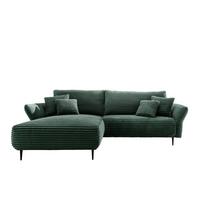 Ecksofa Vanilla Dunkelgrün S: 178x264-302 Cm - Dunkelgrün/Schwarz, Design, Textil (178/264-302cm) - Livetastic