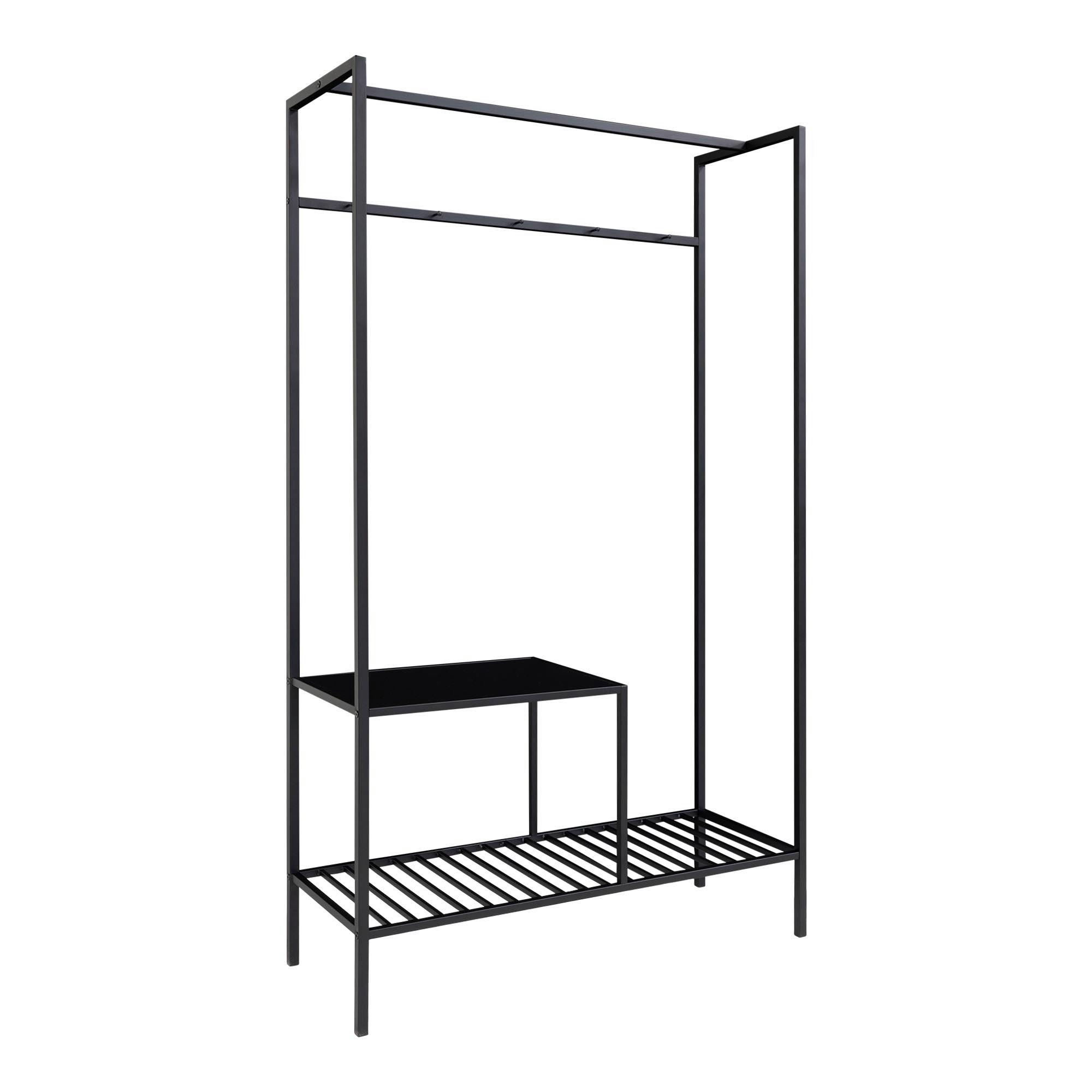 GARDEROBE Vita Schwarz B: 101cm - Schwarz, Basics, Holzwerkstoff/Metall (101/170/38cm) - MID.YOU