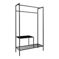 GARDEROBE Vita Schwarz B: 101cm - Schwarz, Basics, Holzwerkstoff/Metall (101/170/38cm) - MID.YOU
