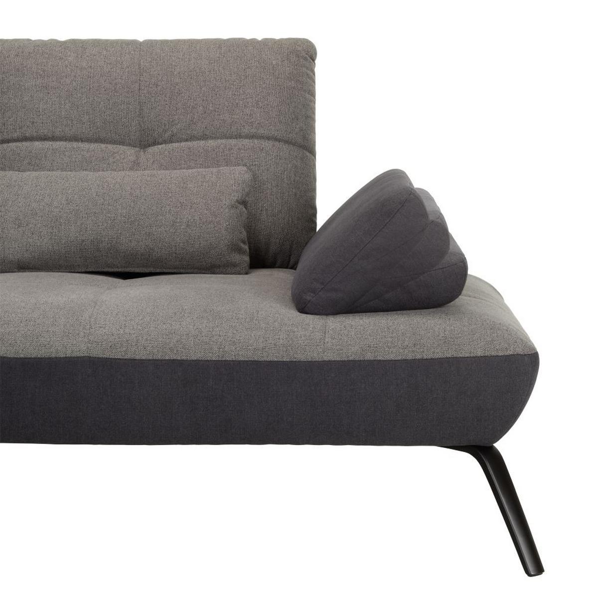 TRENDY, pravá, antracitová, s 3 bedrovými vankúšmi - čierna/antracitová, Modern, kov/kompozitné drevo (310/250cm) - Premium Living