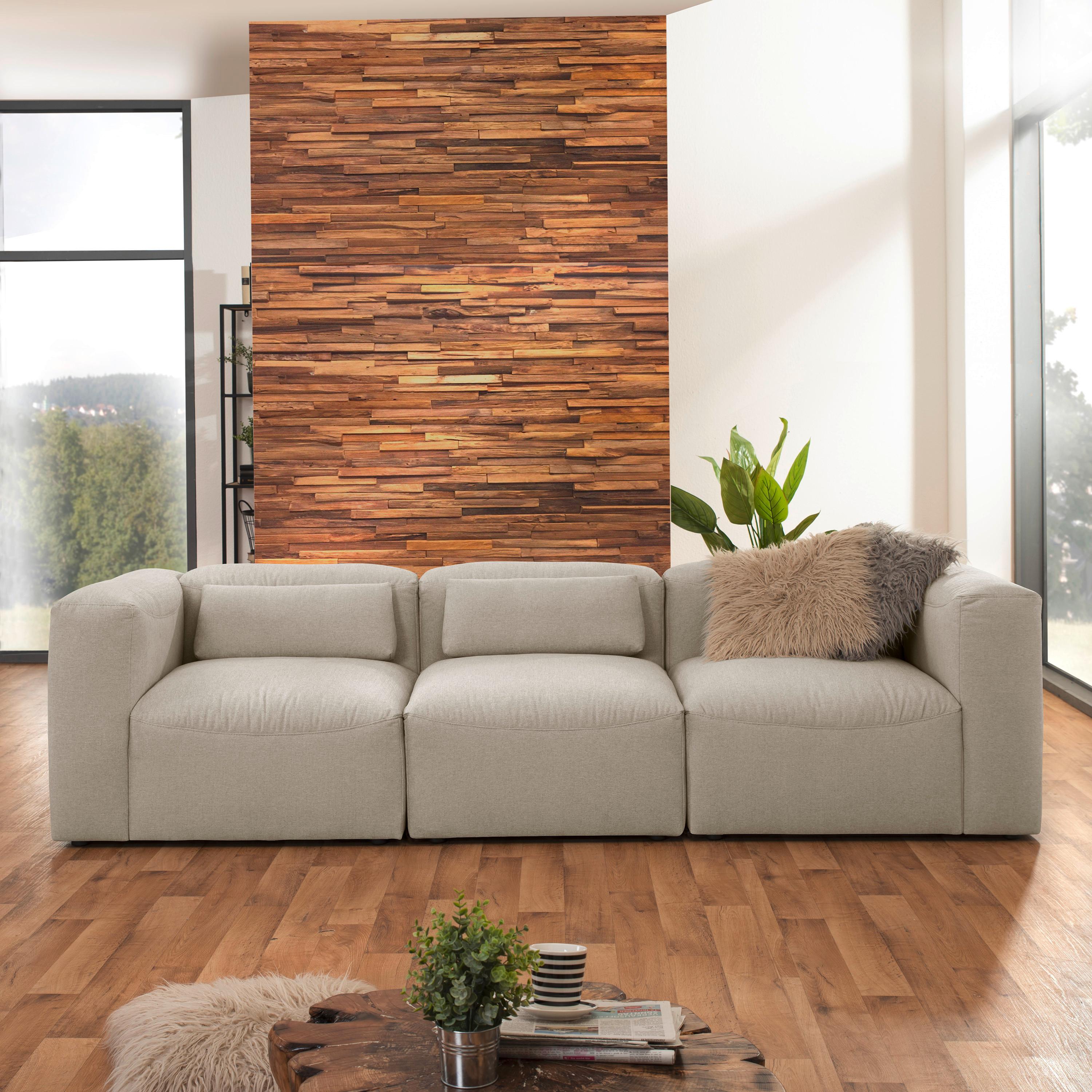 3-sitzer-sofa Lena Mit Armlehnen, Creme - Creme, Design, Textil (275/73/100cm) - Max Winzer