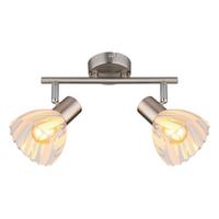 Strahler Zachery Nickelfarben L: 25 cm - Nickelfarben, KONVENTIONELL, Glas/Metall (25/13/19cm) - Globo