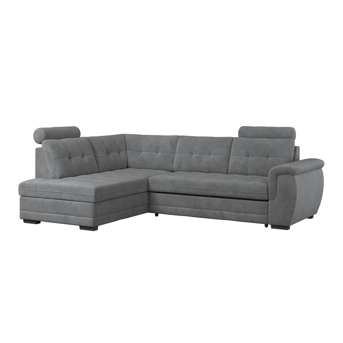 Ecksofa mit Schlaffunktion Falco new Anthrazit 183x251 cm - Anthrazit/Schwarz, KONVENTIONELL, Textil (183/251cm) - Ondega