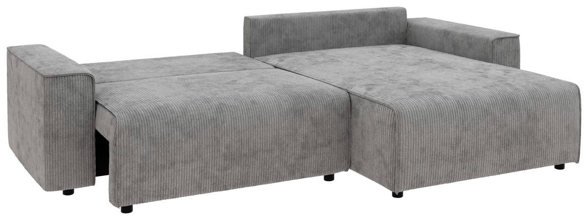 Ecksofa Chance, Hellgrau S: 265x164 cm - Hellgrau/Schwarz, MODERN, Textil (265/164cm) - Trendmanufaktur