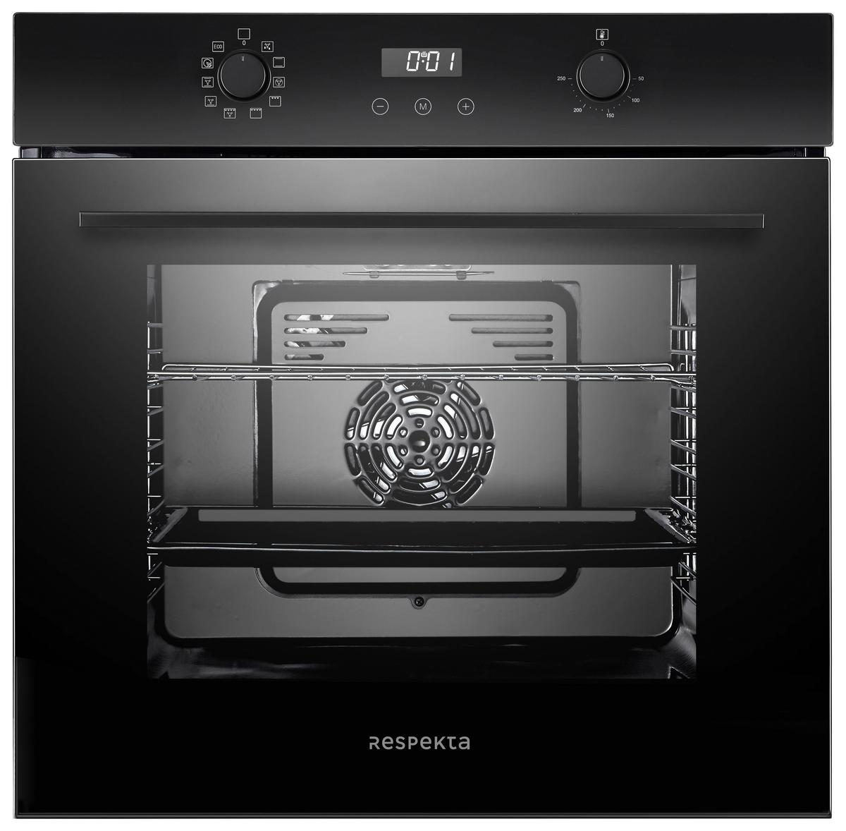 Einbauherd-set B: 59,5 Cm Elektro-Glaskeramik/ Autark - Schwarz, Trend, Glas/Metall (59,5/59,5/56,5cm) - Respekta