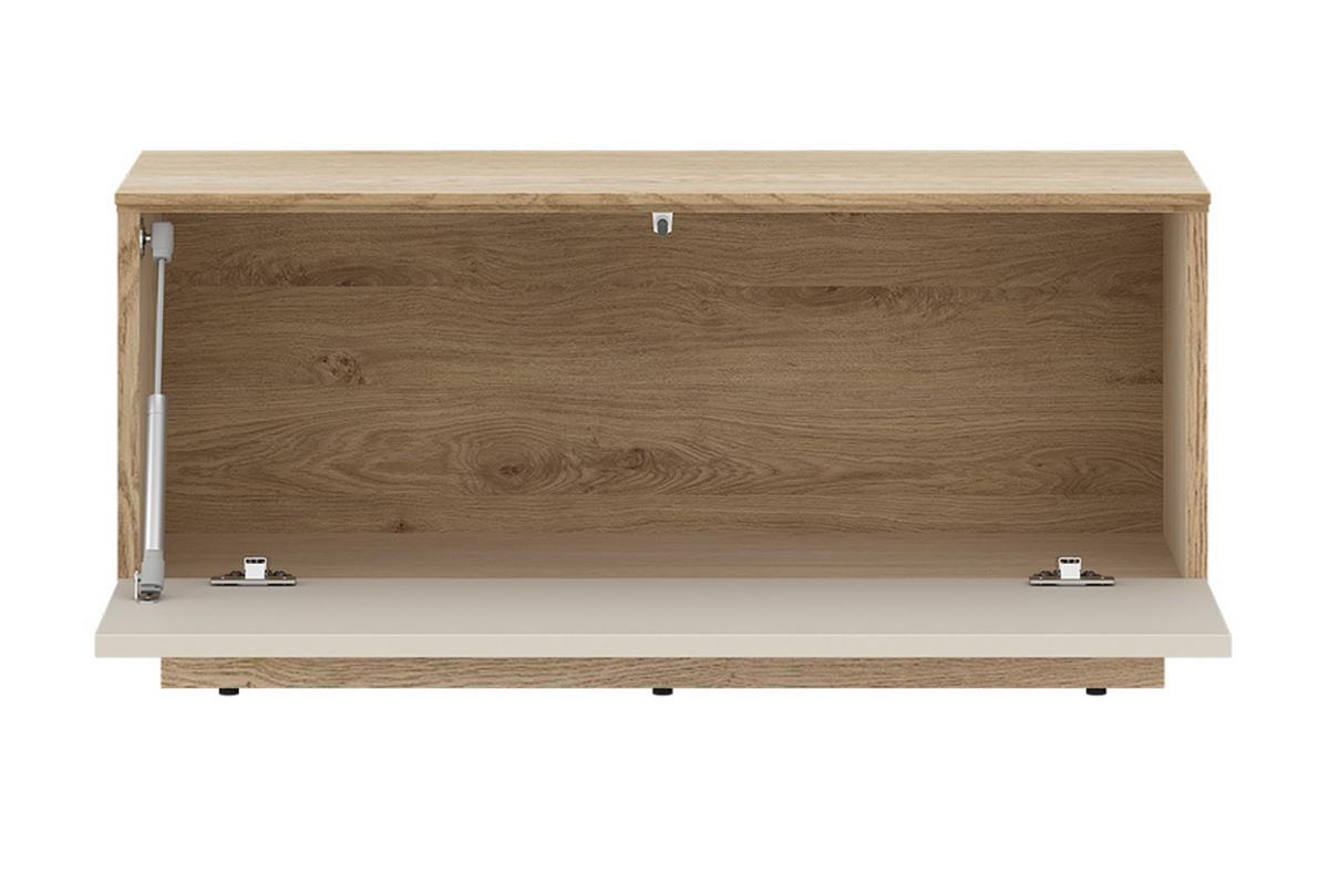 Lowboard Puento Eichefarben/Beige B: 80cm - Kaschmir/Eichefarben, Design, Holzwerkstoff (80/37,6/35cm) - Livetastic