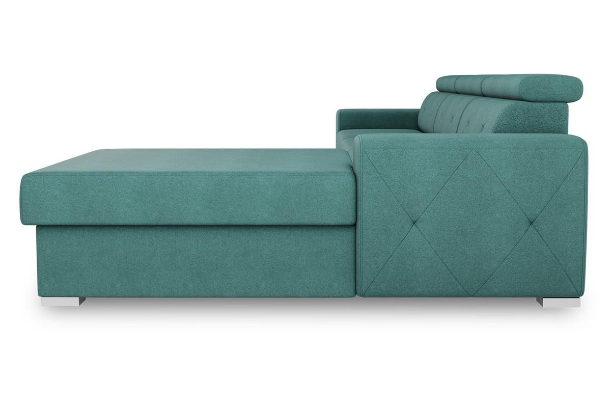 Eckschlafsofa Madison - Silberfarben/Grün, Design, Textil (296/195cm) - MID.YOU