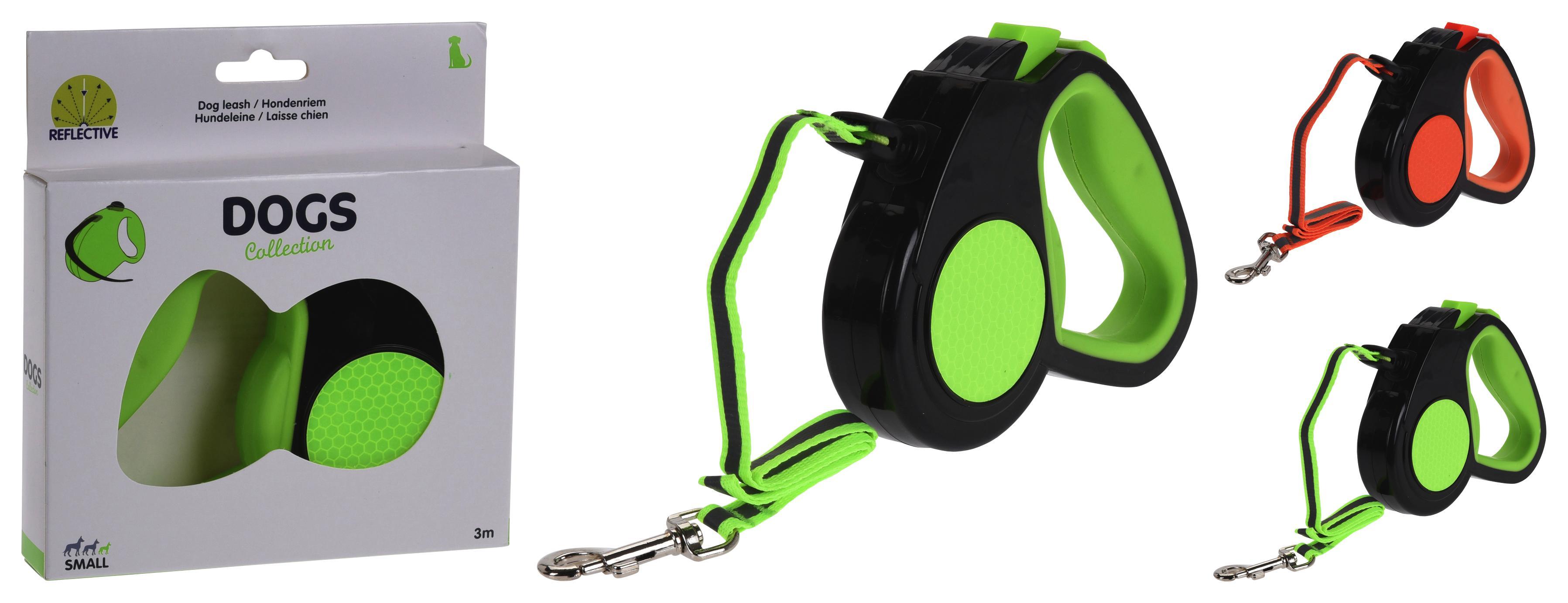 Kutyapóráz Fényvisszaverő - Zöld/Narancs, Basics, Műanyag (300cm)