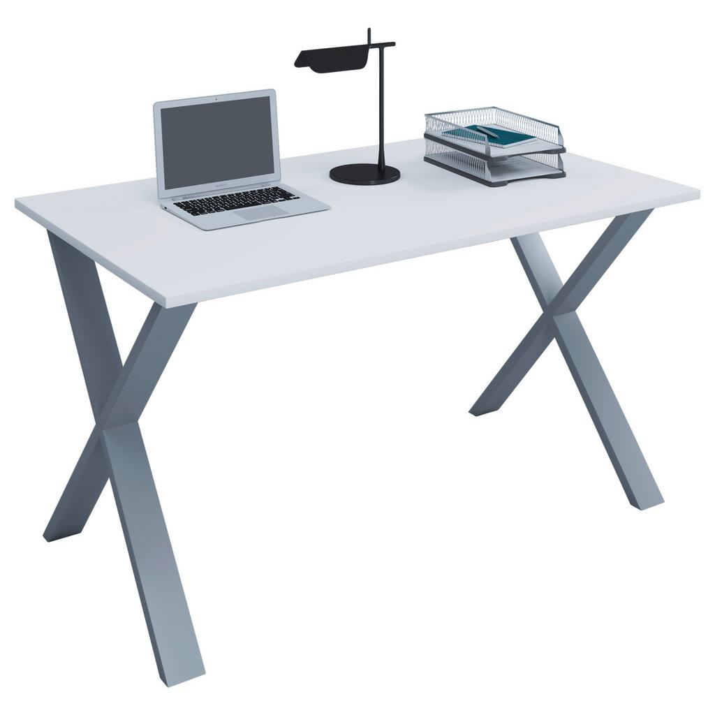 Schreibtisch B 80 cm H 76 cm Lona Silberfarben/Weiß