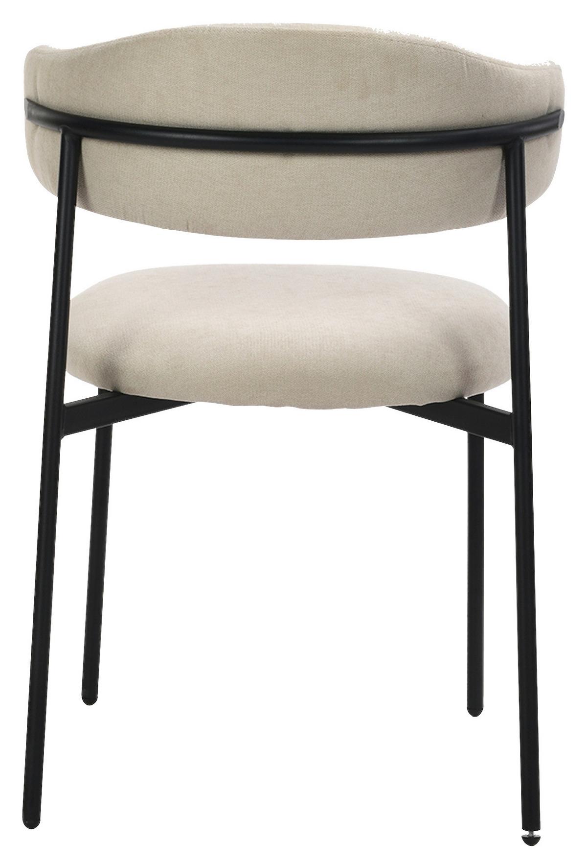 Esszimmerstuhl Jersey Schwarz, Taupe 2er Set - Taupe/Schwarz, Design, Textil/Metall (58/78/54,5cm) - MID.YOU
