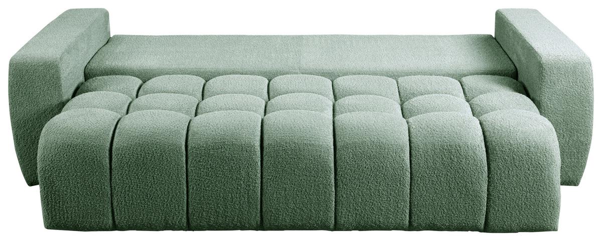 Schlafsofa Cloud Mint B: 250 Cm - Schwarz/Mintgrün, Basics, Textil (250/86/140cm) - Livetastic