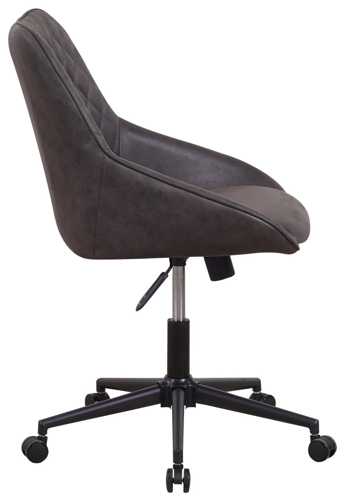 Drehstuhl Kayne - Anthrazit/Schwarz, KONVENTIONELL, Textil/Metall (60/84/64,5cm) - MID.YOU