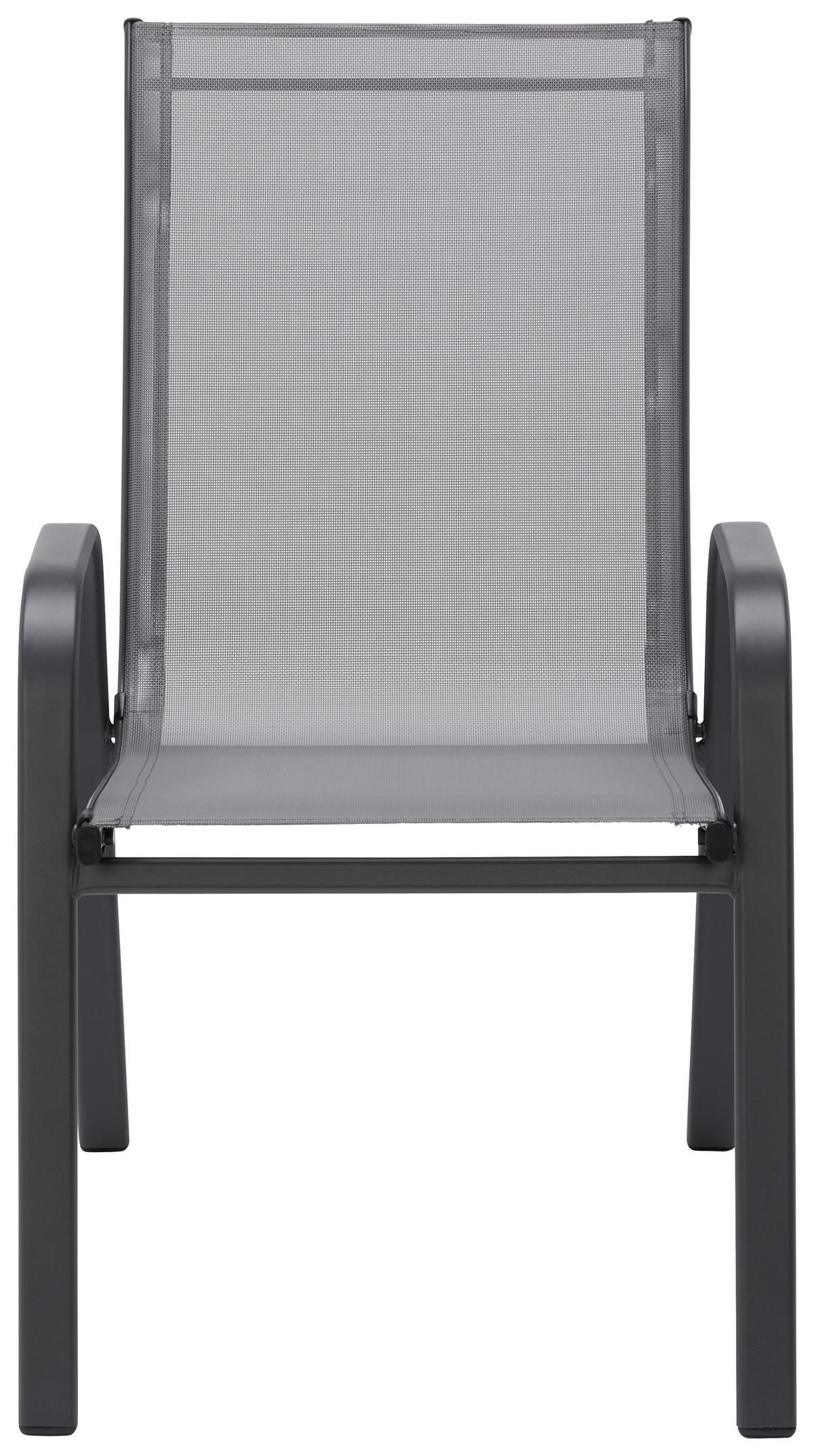 Gartensessel Stapelbar Alexis Stahl/textilene - Anthrazit, MODERN, Textil/Metall (54/92/73cm) - Ondega