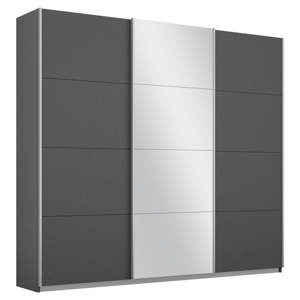 Schwebetürenschrank m. Spiegel 203cm Miami, Grau