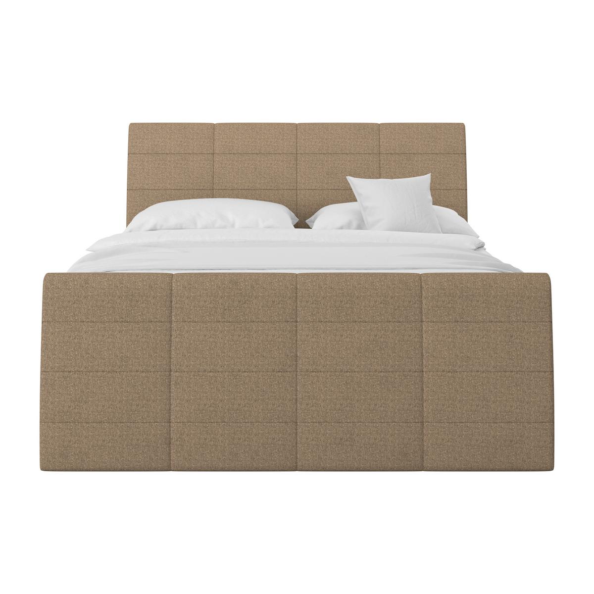 Boxspringbett Mit Topper & Bettkasten 180x200 Libra - Hellbraun/Schwarz, KONVENTIONELL, Textil (180/200cm)