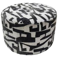 Taburet MILA, černo-bílá žinylka,do 120 kg - bílá/černá, Lifestyle, kompozitní dřevo/textil (52/33/52cm) - Mömax