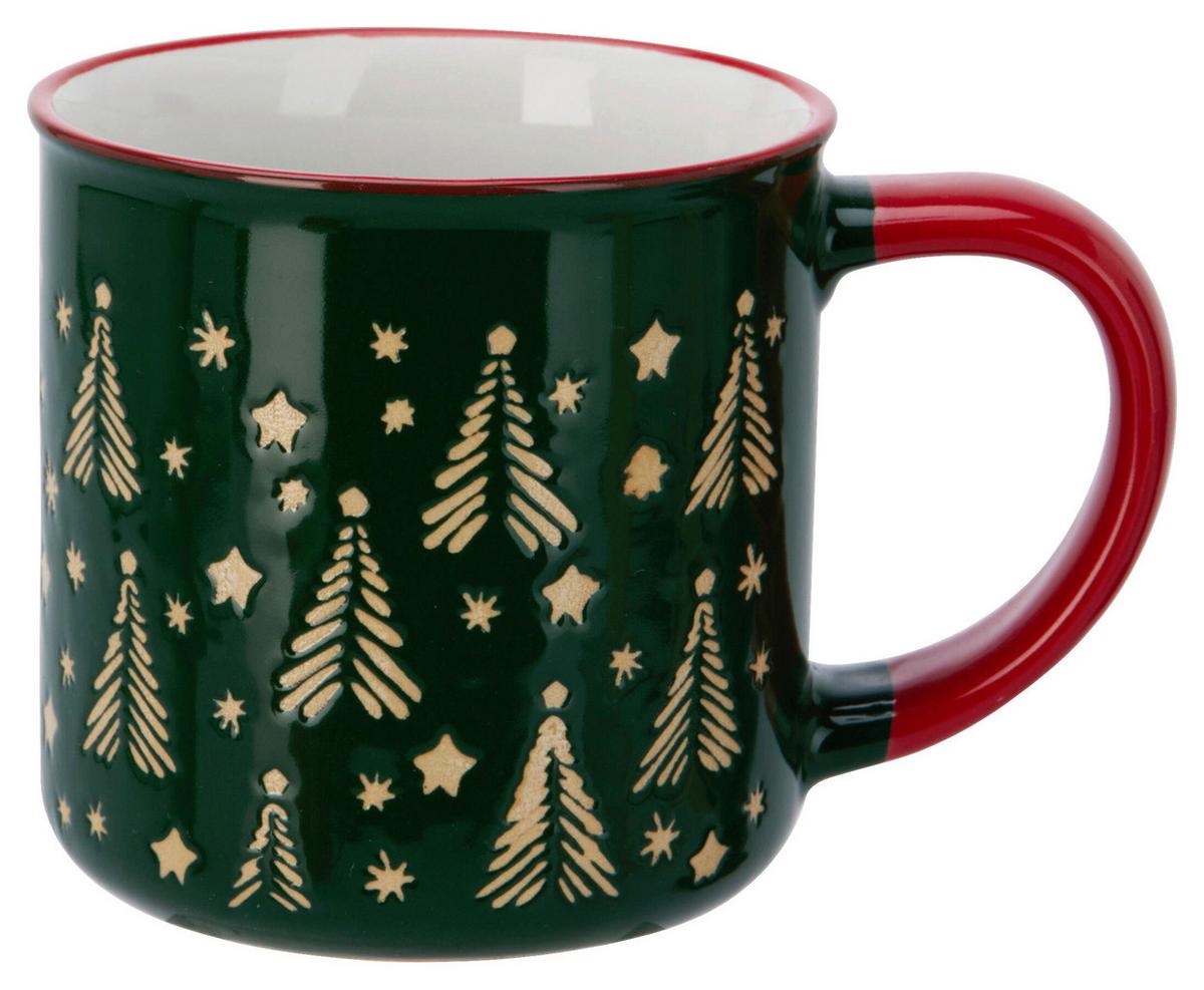 Šálek CHRISTMAS 250ml - bílá/zelená, Konvenční, keramika (8/11cm) - Mömax