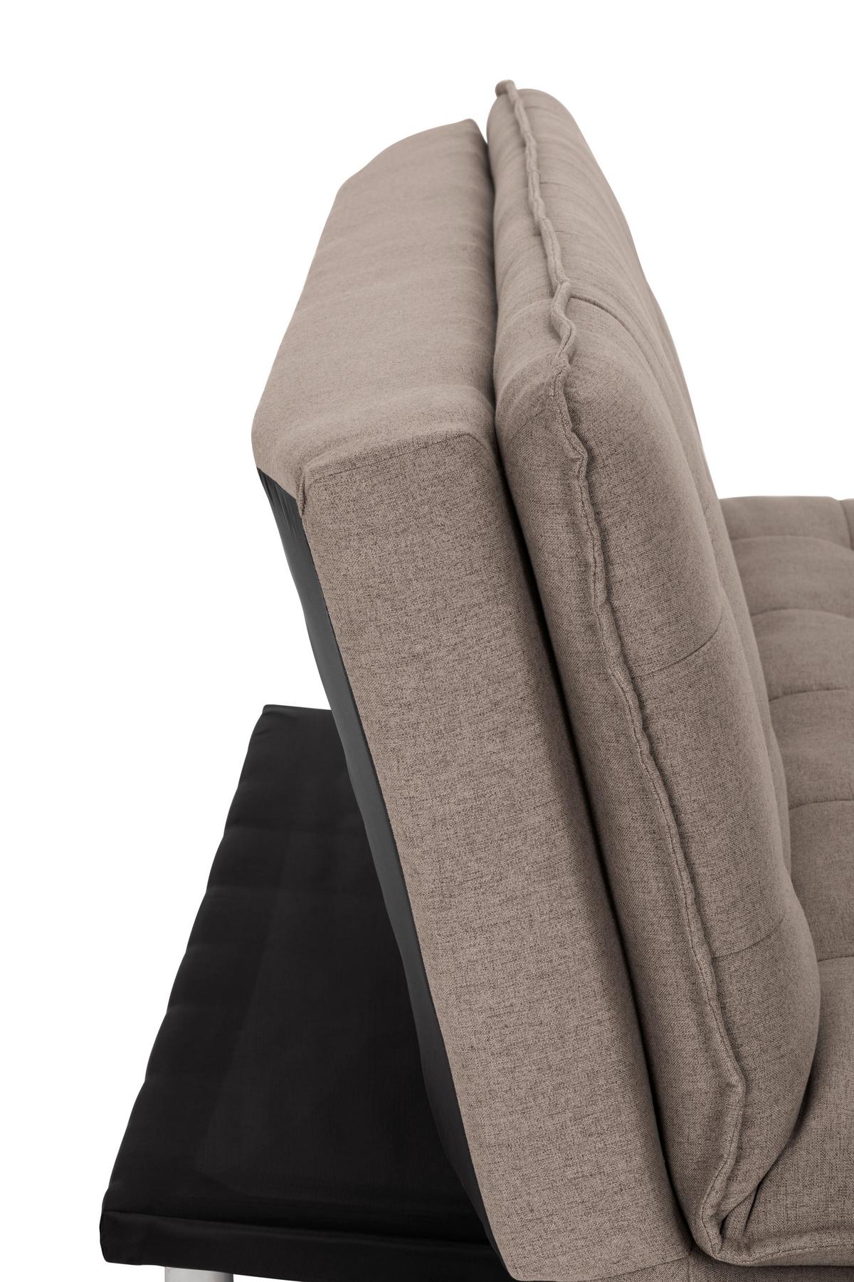 Schlafsofa Turin - Silberfarben/Braun, Basics, Textil (194/87/102cm) - MID.YOU