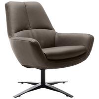 SESSEL BE ORGANIC - Schwarz/Grau, MODERN, Leder (81/92/83cm) - Trendmanufaktur