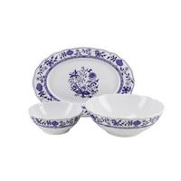 SADA SERVÍROVACÍCH MISIEK FLORA ZWIEBELMUSTER - modrá/biela, Basics, keramika - Creatable