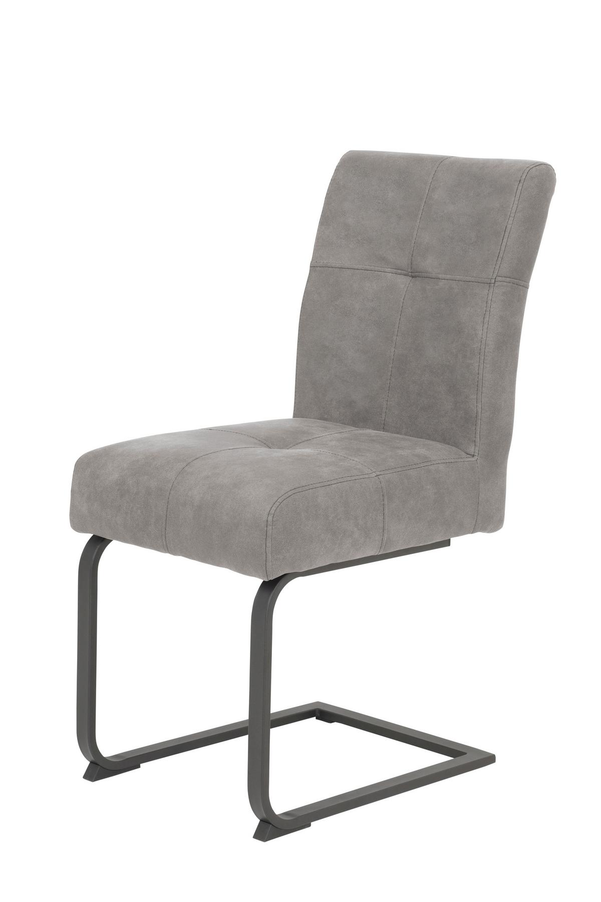 Tischgruppe Luise Ii G - Grau, MODERN, Holzwerkstoff/Textil (120 - 160/76/80cm) - MID.YOU