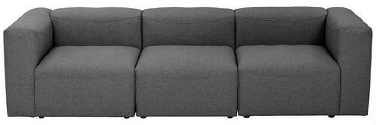 3-sitzer-sofa Lena Mit Armlehnen, Anthrazit - Anthrazit, Design, Textil (275/73/100cm) - Max Winzer