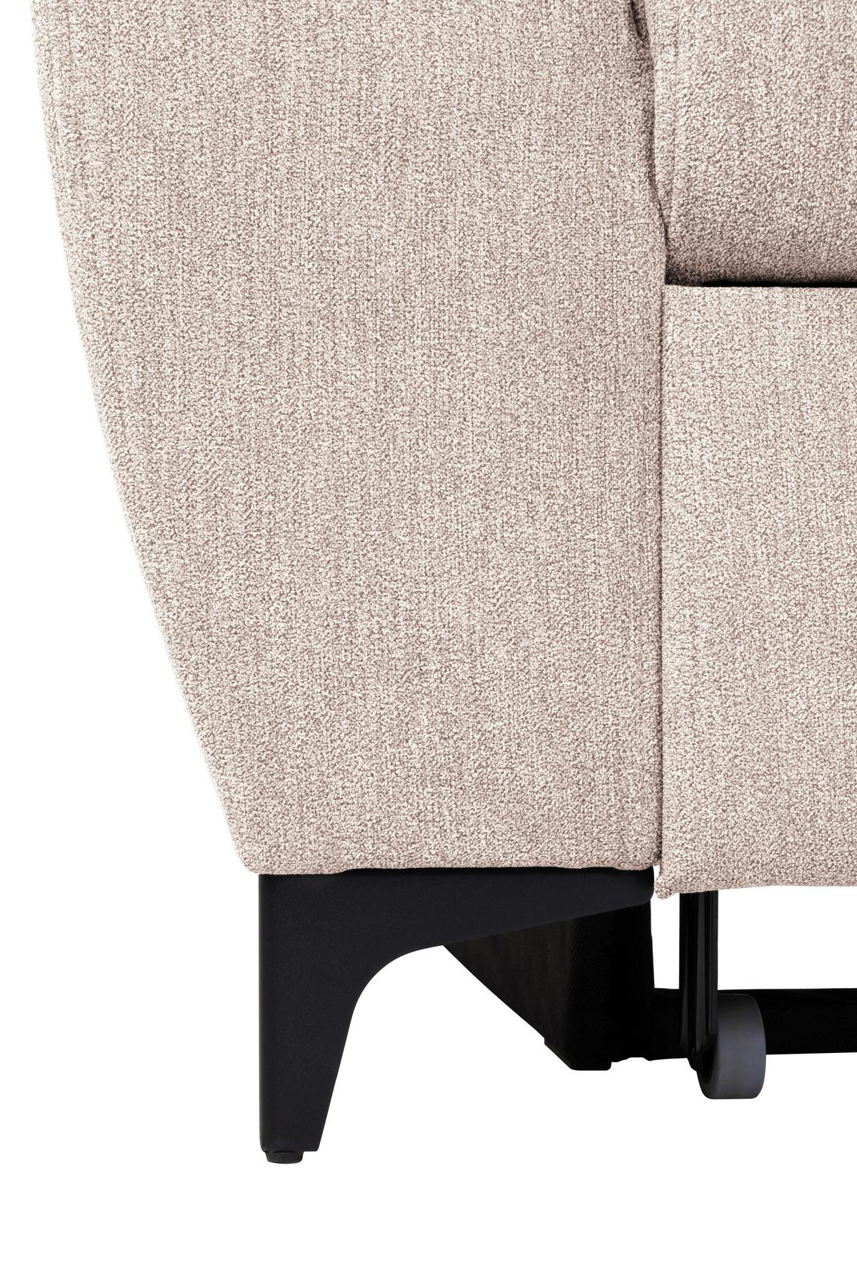 Ecksofa Lapis Creme S: 255/217 cm - Creme/Schwarz, KONVENTIONELL, Textil (255/217cm) - MID.YOU