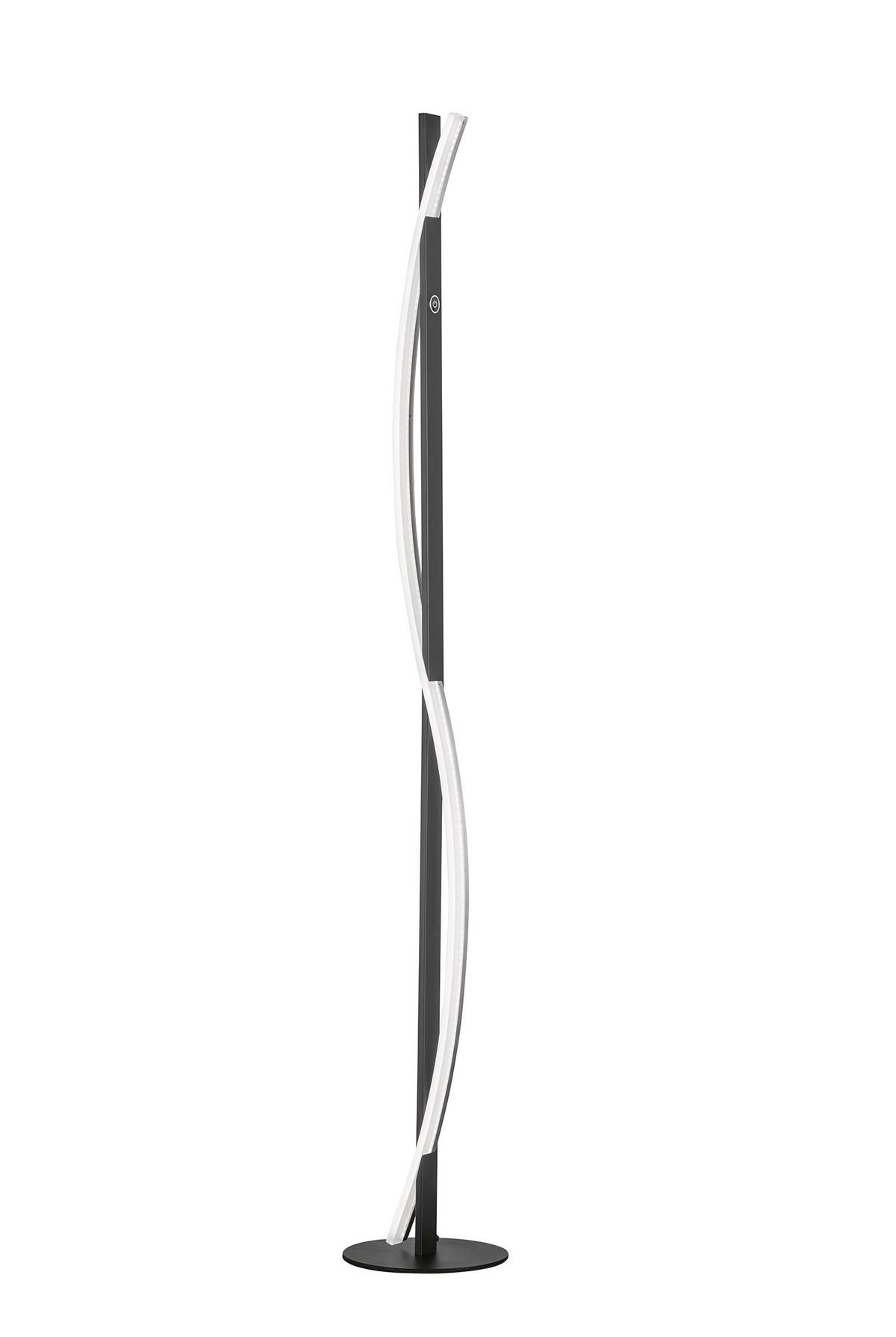 LED-Stehlampe Bridge dimmbar Schwarz/Weiß Touch - Schwarz/Weiß, Design, Kunststoff/Metall (144,5cm) - Fischer & Honsel