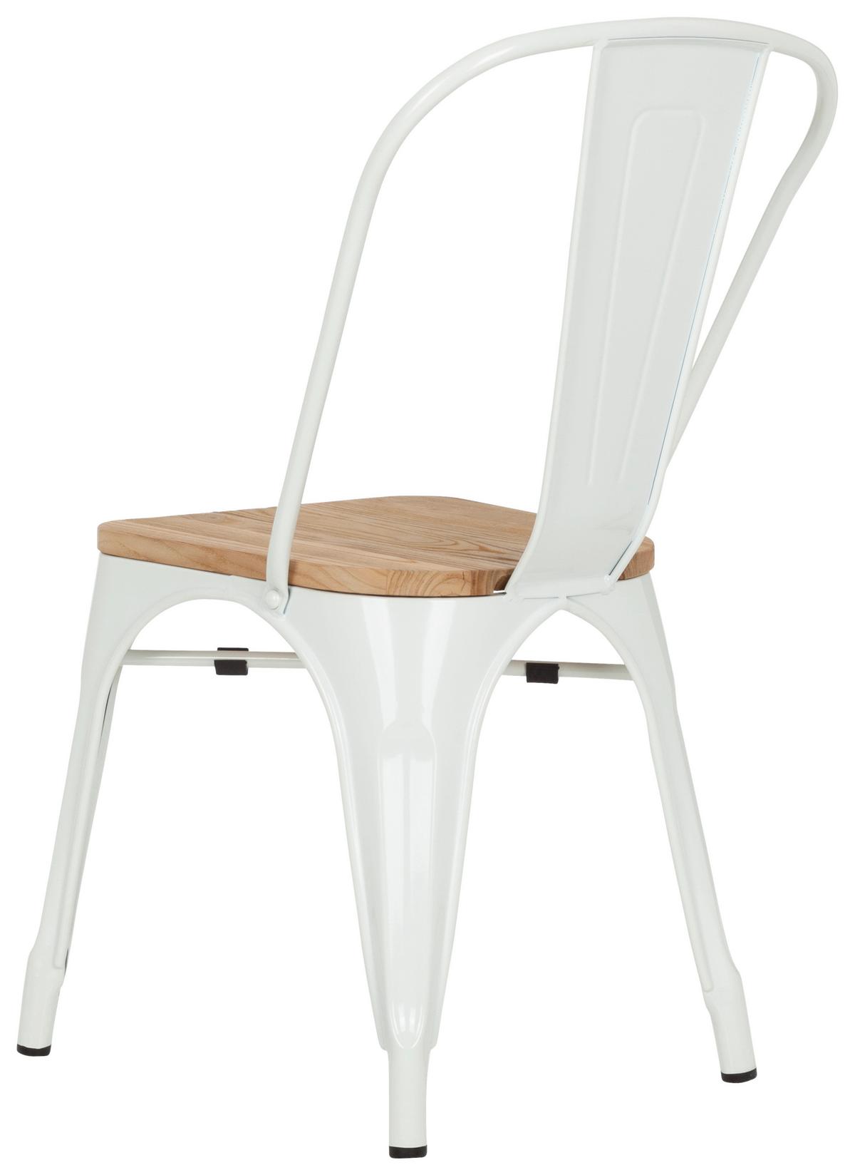 Stuhl Vantaggio Comfort W stapelbar Weiß/Dunkelbraun - Dunkelbraun/Weiß, Basics, Holz/Metall (44/84/54cm) - MID.YOU